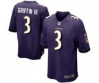 Baltimore Ravens #3 Robert Griffin III Game Purple Team Color Football Jersey