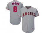 Los Angeles Angels Of Anaheim #8 Justin Upton Grey Flexbase Authentic Collection Stitched Baseball Jersey