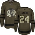Chicago Blackhawks #24 Dominik Kahun Green Salute to Service Stitched NHL Jersey