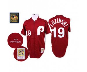 Philadelphia Phillies #19 Greg Luzinski Replica Red Throwback Baseball Jersey
