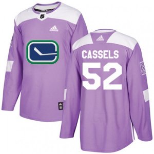 Vancouver Canucks #52 Cole Cassels Authentic Purple Fights Cancer Practice NHL Jersey
