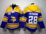 Minnesota Vikings #28 Adrian Peterson yellow-purple[pullover hooded sweatshirt]