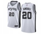 San Antonio Spurs #20 Manu Ginobili Swingman White Home Basketball Jersey - Association Edition
