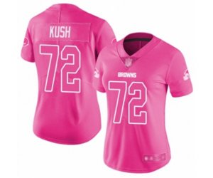 Women Cleveland Browns #72 Eric Kush Limited Pink Rush Fashion Football Jerse