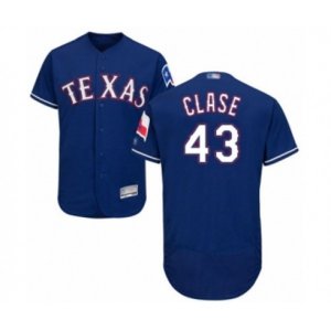 Texas Rangers #43 Emmanuel Clase Royal Blue Alternate Flex Base Authentic Collection Baseball Player Jersey