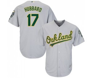 Oakland Athletics #17 Glenn Hubbard Replica Grey Road Cool Base Baseball Jersey