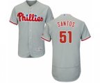Philadelphia Phillies Enyel De Los Santos Grey Road Flex Base Authentic Collection Baseball Player Jersey