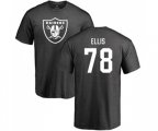 Oakland Raiders #78 Justin Ellis Ash One Color T-Shirt