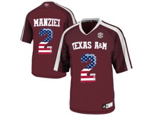 2016 US Flag Fashion 2016 Men\'sTexas A&M Aggies Johnny Manziel #2 College Football Authentic Jersey - Maroon