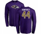 Baltimore Ravens #44 Marlon Humphrey Purple Name & Number Logo Long Sleeve T-Shirt