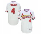St. Louis Cardinals #4 Yadier Molina White Flexbase Authentic Collection Cooperstown Baseball Jersey