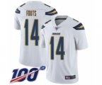 Los Angeles Chargers #14 Dan Fouts White Vapor Untouchable Limited Player 100th Season Football Jersey