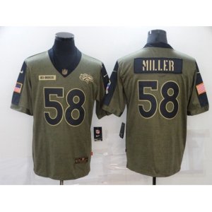 Denver Broncos #58 Von Miller Nike Olive 2021 Salute To Service Limited Player Jersey