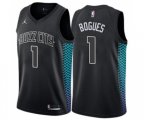 Charlotte Hornets #1 Muggsy Bogues Swingman Black NBA Jersey - City Edition