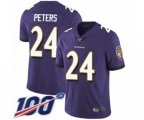 Baltimore Ravens #24 Marcus Peters Purple Team Color Vapor Untouchable Limited Player 100th Season Football Jersey