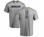 Los Angeles Chargers #20 Desmond King Ash Backer T-Shirt
