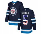 Winnipeg Jets #5 Dmitry Kulikov Authentic Navy Blue USA Flag Fashion NHL Jersey