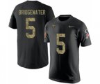 New Orleans Saints #5 Teddy Bridgewater Black Camo Salute to Service T-Shirt