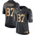 Green Bay Packers #87 Jordy Nelson Limited Black Gold Salute to Service NFL Jersey