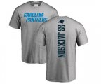 Carolina Panthers #26 Donte Jackson Ash Backer T-Shirt