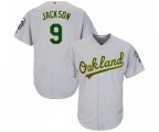 Oakland Athletics #9 Reggie Jackson Replica Grey Road Cool Base Baseball Jersey