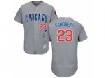 Chicago Cubs #23 Ryne Sandberg Grey Flexbase Authentic Collection MLB Jersey