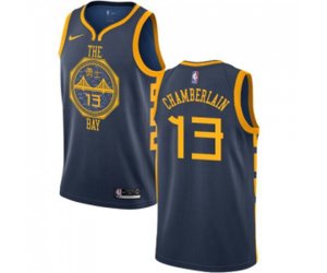 Golden State Warriors #13 Wilt Chamberlain Authentic Navy Blue Basketball Jersey - City Edition