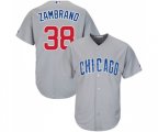 Chicago Cubs #38 Carlos Zambrano Replica Grey Road Cool Base Baseball Jersey