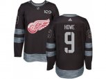 Detroit Red Wings #9 Gordie Howe Black 1917-2017 100th Anniversary Stitched NHL Jersey