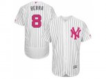 New York Yankees #8 Yogi Berra Authentic White Fashion Flex Base MLB Jersey