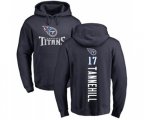 Tennessee Titans #17 Ryan Tannehill Navy Blue Backer Pullover Hoodie