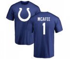 Indianapolis Colts #1 Pat McAfee Royal Blue Name & Number Logo T-Shirt