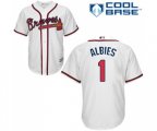 Atlanta Braves #1 Ozzie Albies Replica White Home Cool Base Baseball Jersey