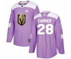 Vegas Golden Knights #28 William Carrier Authentic Purple Fights Cancer Practice NHL Jersey