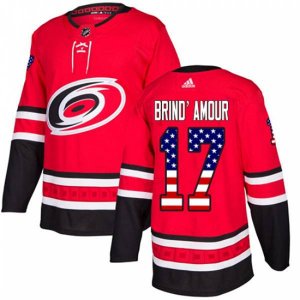 Carolina Hurricanes #17 Rod Brind\'Amour Authentic Red USA Flag Fashion NHL Jersey