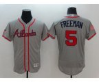 Atlanta Braves #5 Freddie Freeman Gray Stars & Stripes 2016 Independence Day Flex Base Jersey