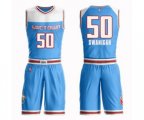 Sacramento Kings #50 Caleb Swanigan Swingman Blue Basketball Suit Jersey - City Edition