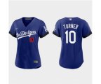 Los Angeles Dodgers #10 Justin Turner Blue 2020 World Series Stitched Baseball Jersey