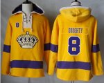 Los Angeles Kings #8 Drew Doughty Gold Sawyer Hooded Sweatshirt Stitched NHL Jersey