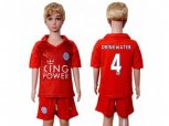 Leicester City #4 Drinkwater Away Kid Soccer Club Jersey