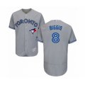 Toronto Blue Jays #8 Cavan Biggio Grey Road Flex Base Authentic Collection Baseball Player Jersey