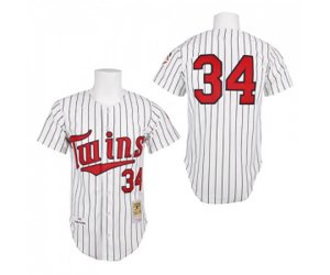 1991 Minnesota Twins #34 Kirby Puckett Authentic White Throwback Baseball Jersey
