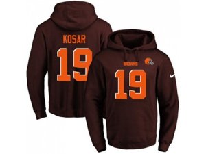 Cleveland Browns #19 Bernie Kosar Brown Name & Number Pullover NFL Hoodie