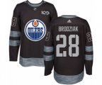 Edmonton Oilers #28 Kyle Brodziak Authentic Black 1917-2017 100th Anniversary NHL Jersey