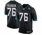 Jacksonville Jaguars #76 Will Richardson Black Teal Green Team Color Football Jersey