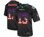 Miami Dolphins #13 Dan Marino Elite Black USA Flag Fashion Football Jersey
