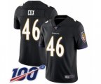 Baltimore Ravens #46 Morgan Cox Black Alternate Vapor Untouchable Limited Player 100th Season Football Jersey
