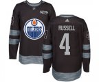 Edmonton Oilers #4 Kris Russell Authentic Black 1917-2017 100th Anniversary NHL Jersey
