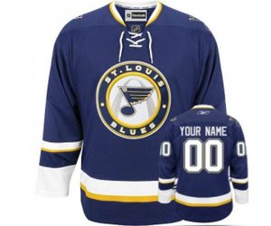 Reebok St. Louis Blues Customized Premier Navy Blue Third NHL Jersey