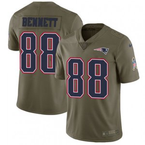 New England Patriots #88 Martellus Bennett Limited Olive 2017 Salute to Service NFL Jersey